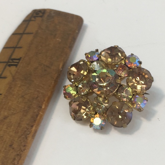 LAXPICOL Women's Sparkly Brown Crystal Flower Brooch Pin - Large, Alloy, Gift Box - View #7